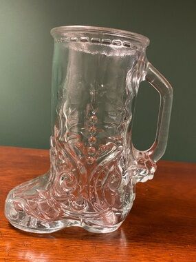 Vintage‎ Libbey glass cowboy boot beer mug drinkware Canada